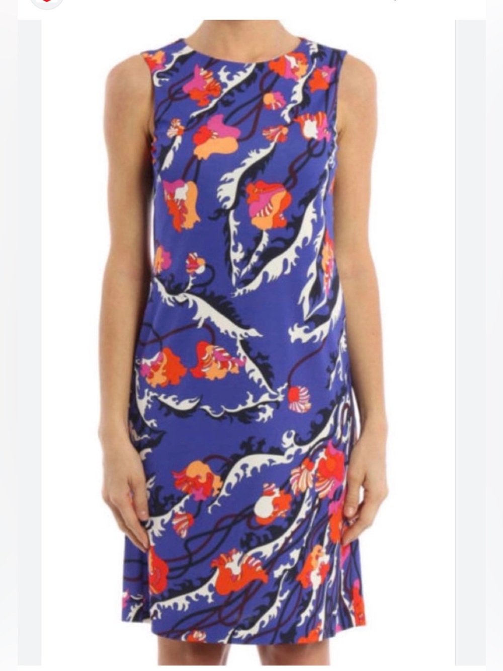 Emilio Pucci Royal Blue dress with Orange Pink Floral Motif - Picture 2 of 7